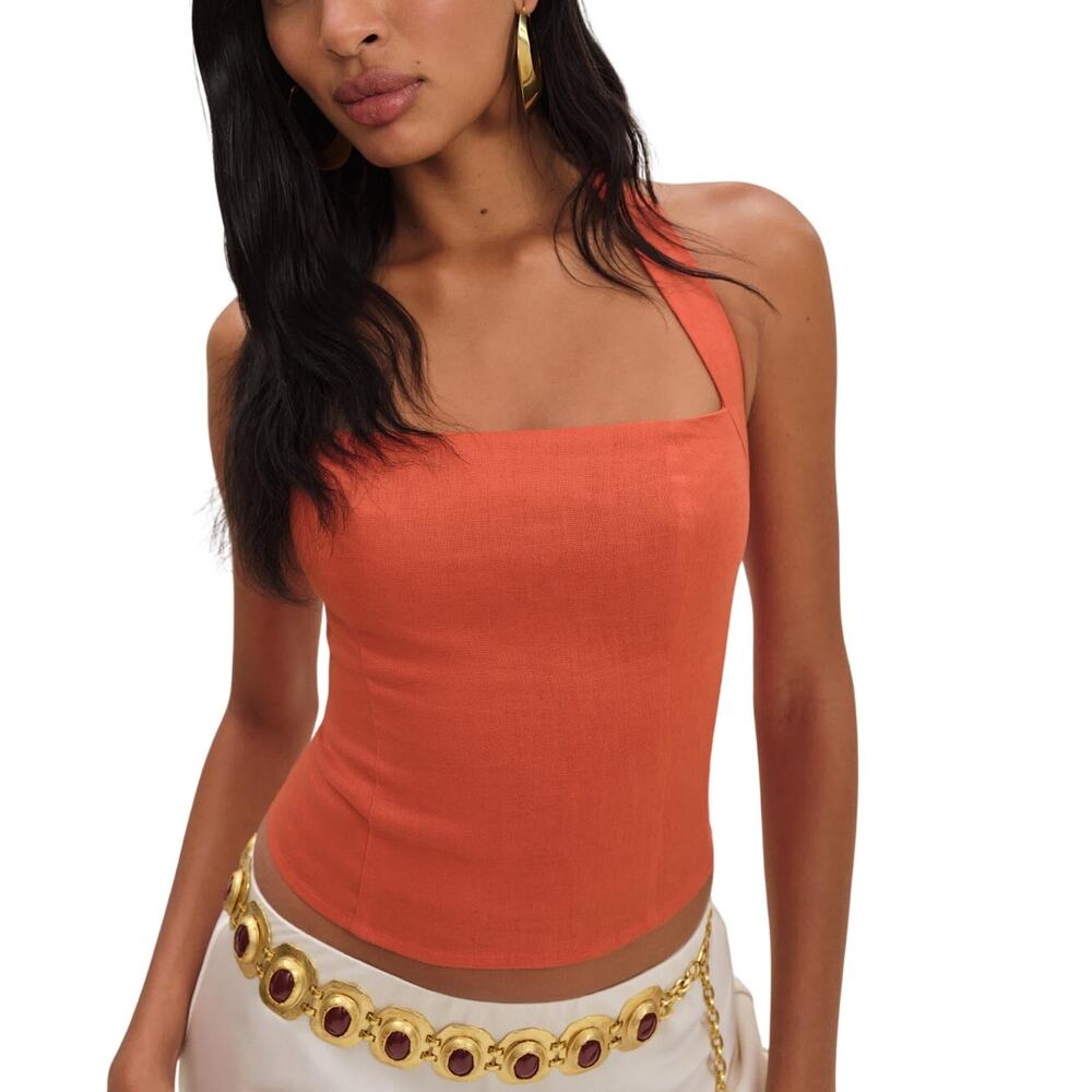 Reformation Chic Brick Malika Halter Top Size 4